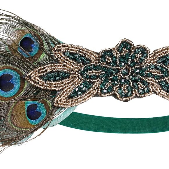 Elegant Emerald Feathered Fascinator - Picture 5 of 5